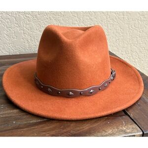Kooringal‎ Australian Wool Felt Fedora 56cm Studded Leather Band Western Style